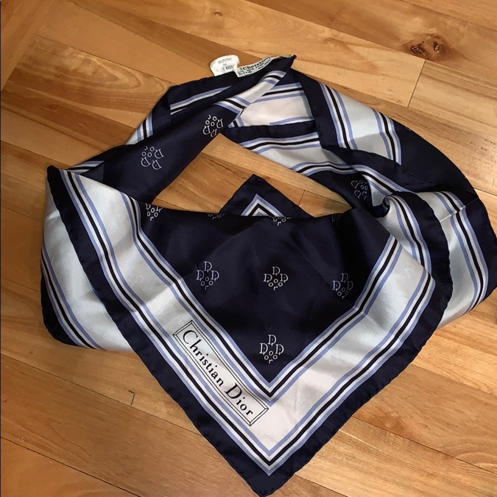 Vintage Christian Dior silk scarf 26 x 26